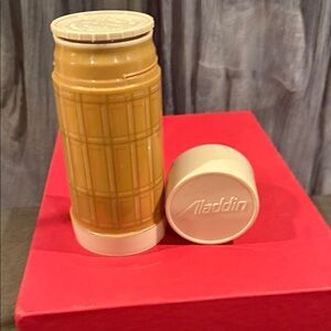 Vintage  Aladdin Brand  Tan  and Cream Thermos